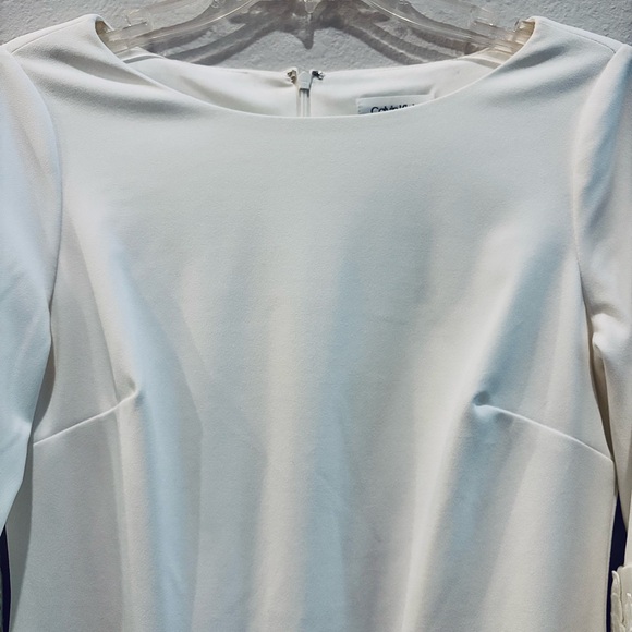 🤍 Calvin Klein Cream Ruffle‑Sleeve Lace Dress — Size 6 (NWT) - Picture 5 of 13